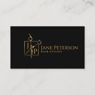 Carte De Visite monogramme coiffeur simple