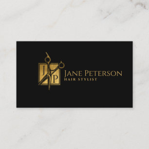 Carte De Visite monogramme coiffeur simple
