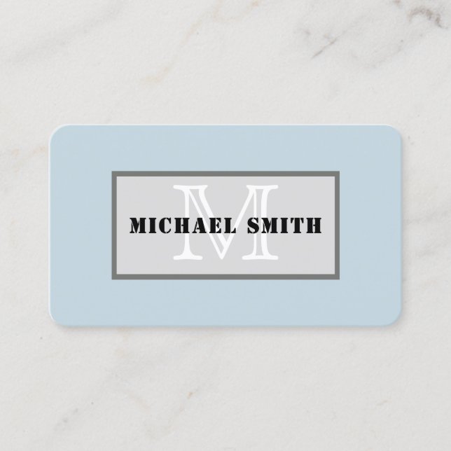 Carte De Visite Monogramme Columbia Arrière - plan couleur solide  (Devant)