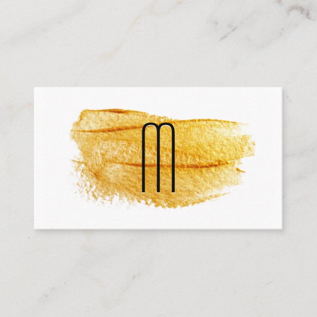Carte De Visite Monogramme contemporain | Art brossé (Devant)