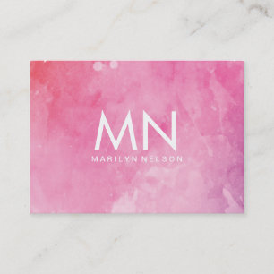 Carte De Visite Monogramme couleur eau rose