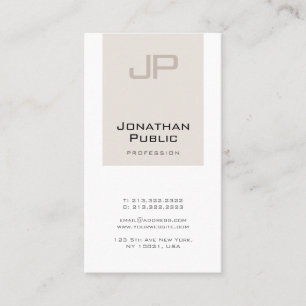 Carte De Visite Monogramme créatif tendance Professional Sleek Pla
