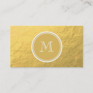 Carte De Visite Monogramme d'arrière - plan de feuille d'or de