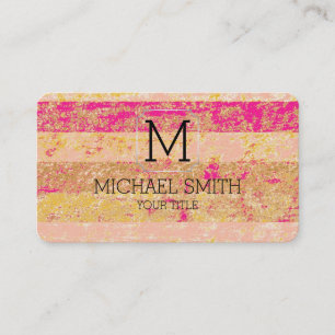 Carte De Visite Monogramme d'art Abstrait coloré #17
