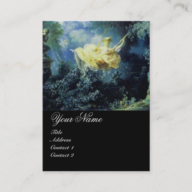 Carte De Visite MONOGRAMME DE BALANCE, Vert Bleu Jaune Noir (Devant)