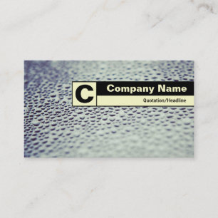 Carte De Visite Monogramme de bord - gouttelettes d'eau sur verre