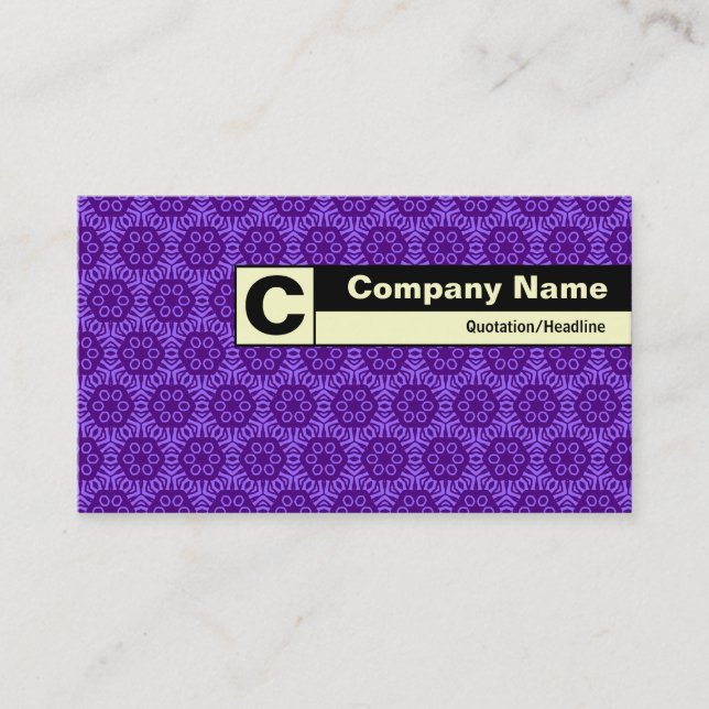 Carte De Visite Monogramme de bord - Motif géométrique violet (Devant)