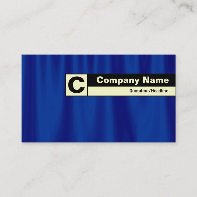 Carte De Visite Monogramme de bord - Rideau bleu (Devant)