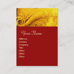 Carte De Visite MONOGRAMME de CORNE D'ABONDANCE, jaune lumineux