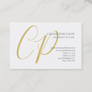 Carte De Visite Monogramme de couleur or Avocat Juriste Minimalist