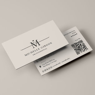 Carte De Visite Monogramme de couronne initiale professionnelle Ma
