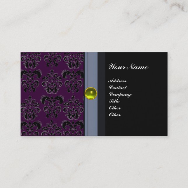 Carte De Visite MONOGRAMME DE DOMMAQUES DE CLASSE noir topaz jaune (Devant)
