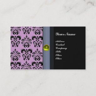Carte De Visite MONOGRAMME DE DOMMAQUES DE CLASSE noir topaz jaune