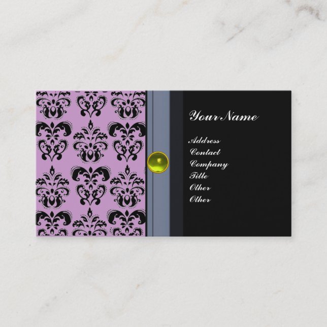 Carte De Visite MONOGRAMME DE DOMMAQUES DE CLASSE noir topaz jaune (Devant)