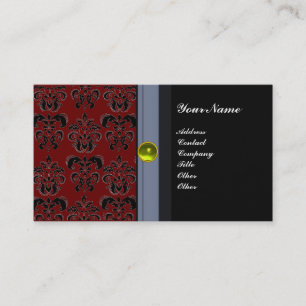 Carte De Visite MONOGRAMME DE DOMMAQUES DE CLASSE noir topaz jaune