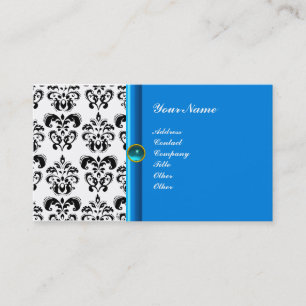 Carte De Visite MONOGRAMME DE DOMMASQUE CLASSÉ bleu aquamarine