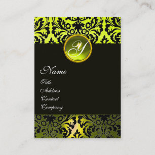Carte De Visite MONOGRAMME DE DOMMASQUES JAUNES NOIRS, Topaz