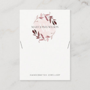 CARTE DE VISITE MONOGRAMME DE FOLIAGE ROSE MONOGRAMME COUCHER AFFI