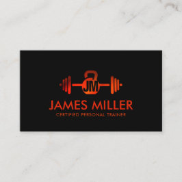 Carte De Visite Monogramme de formation personnelle rouge Motion