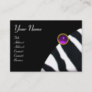 Carte De Visite MONOGRAMME DE FOURRURE EN ZEBRA BLANC ROUGE, Améth
