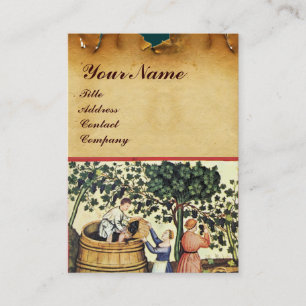 CARTE DE VISITE MONOGRAMME DE GRAINE ANTIQUE VINEYARD HARVEST WAX 