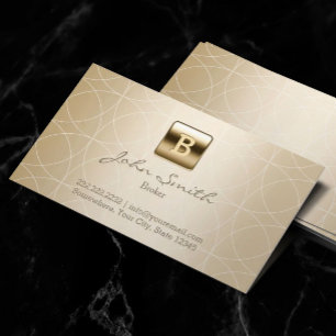 Carte De Visite Monogramme de luxe d'or de vrai agent immobilier