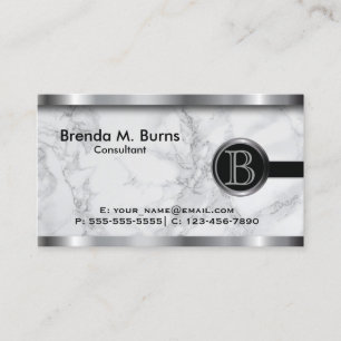 Carte De Visite Monogramme de marbre gris d'Executive