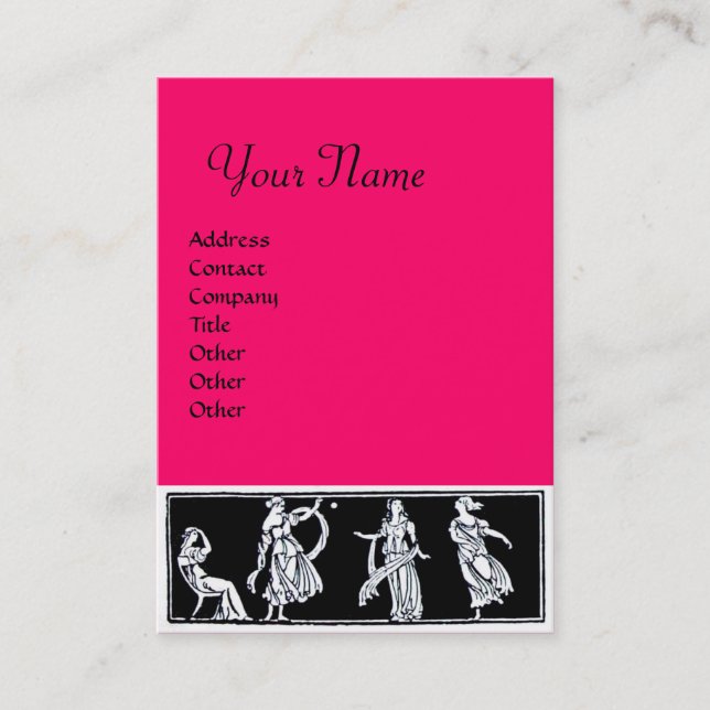 Carte De Visite MONOGRAMME DE MODE ANTIQUE, rose (Devant)