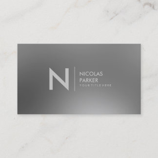 Carte De Visite Monogramme de regard en métal d'Inox d'acier
