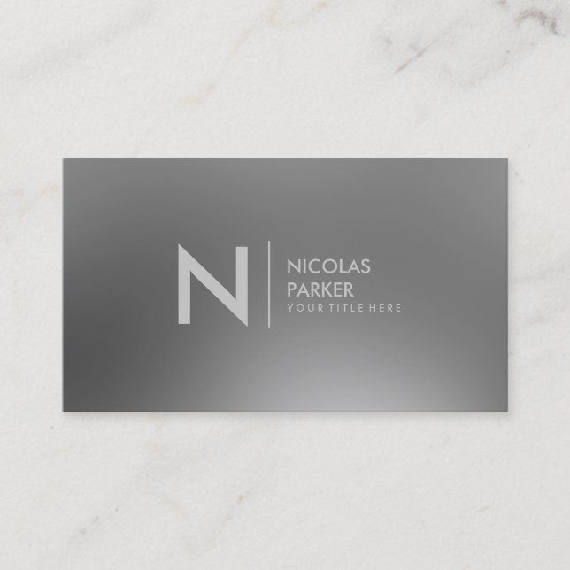Carte De Visite Monogramme de regard en métal d'Inox d'acier (Devant)