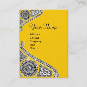 Carte De Visite MONOGRAMME DE RENAISSANCE 4 orange jaune