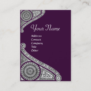 Carte De Visite MONOGRAMME DE RENAISSANCE 4 violet foncé