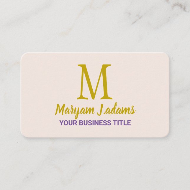 Carte De Visite Monogramme de script moderne (Code QR) rose chic (Devant)