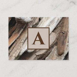 Carte De Visite Monogramme de Shoreline Driftwood
