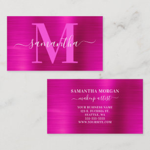 Carte De Visite Monogramme de signature rose scintillant