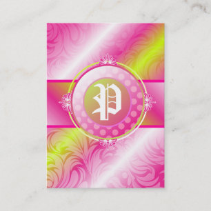 Carte De Visite monogramme de sucre de la chaux 311-Pink