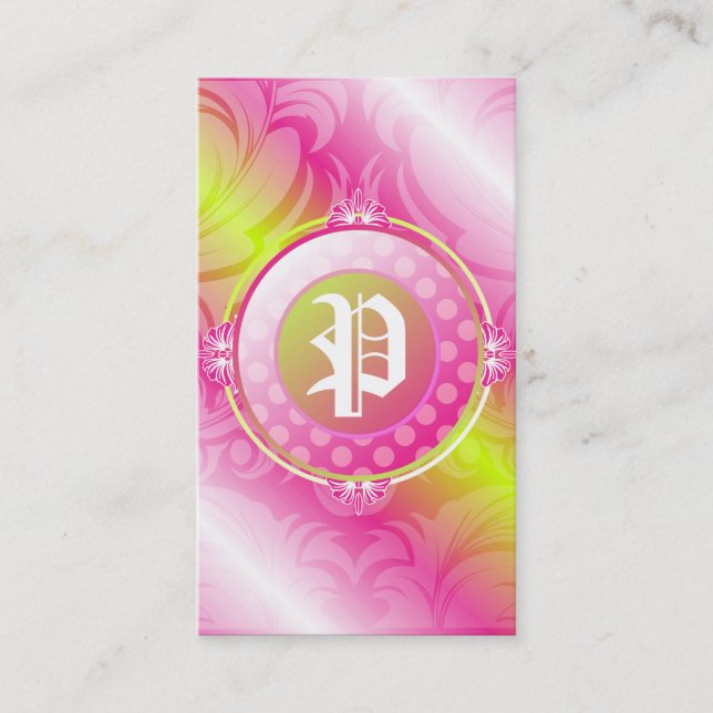 Carte De Visite monogramme de sucre de la chaux 311-Pink (Devant)