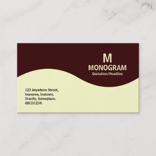 Carte De Visite Monogramme demi-vague - Crème avec Brown foncé 330
