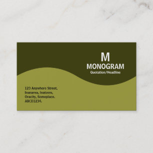 Carte De Visite Monogramme demi-vague - Vert olive avec 33300