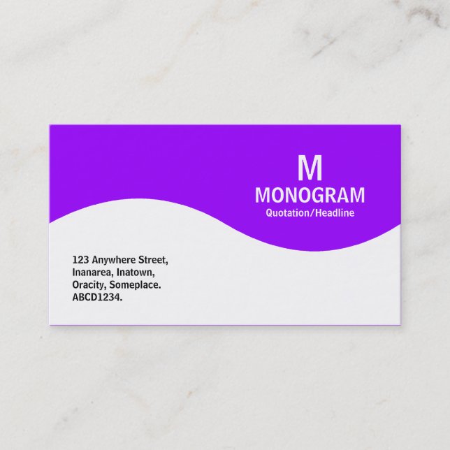 Carte De Visite Monogramme demi-vague - Violet 9900FF (Devant)
