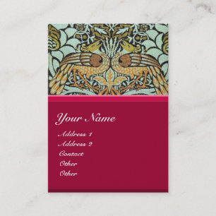 CARTE DE VISITE MONOGRAMME DES FLEURS, DES COQUES DE PAIX ET DES D