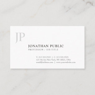 Carte De Visite Monogrammé Design élégant Simple tendance