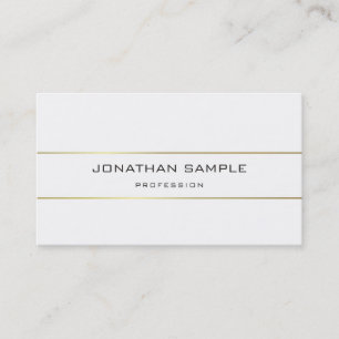 Carte De Visite Monogramme Design Plaine tendance moderne or rayé
