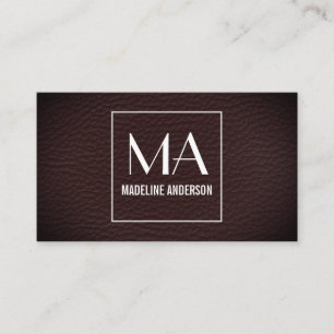 Carte De Visite Monogramme d'impression minimaliste Vignette