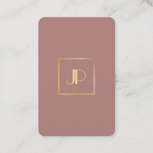 Carte De Visite Monogramme d'or Élégant Professionnel Modèle mo