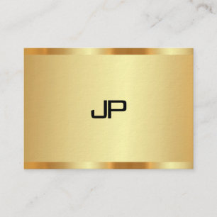 Carte De Visite Monogramme d'or Faux Elégant Moderne Premium