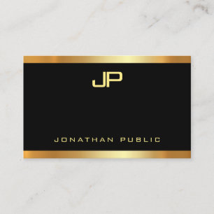 Carte De Visite Monogramme doré Glamor Modèle moderne et élégant