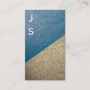 Carte De Visite Monogramme du Motif Tourbillonnant de blocs de cou