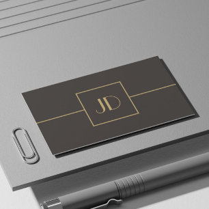 Carte De Visite Monogramme Élégant Minimaliste Sombre Avocat