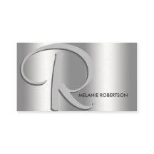 Monogramme élégant simple en écriture argent sur a